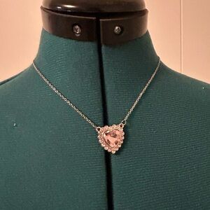 Pretty Pink Heart Pendant Necklace